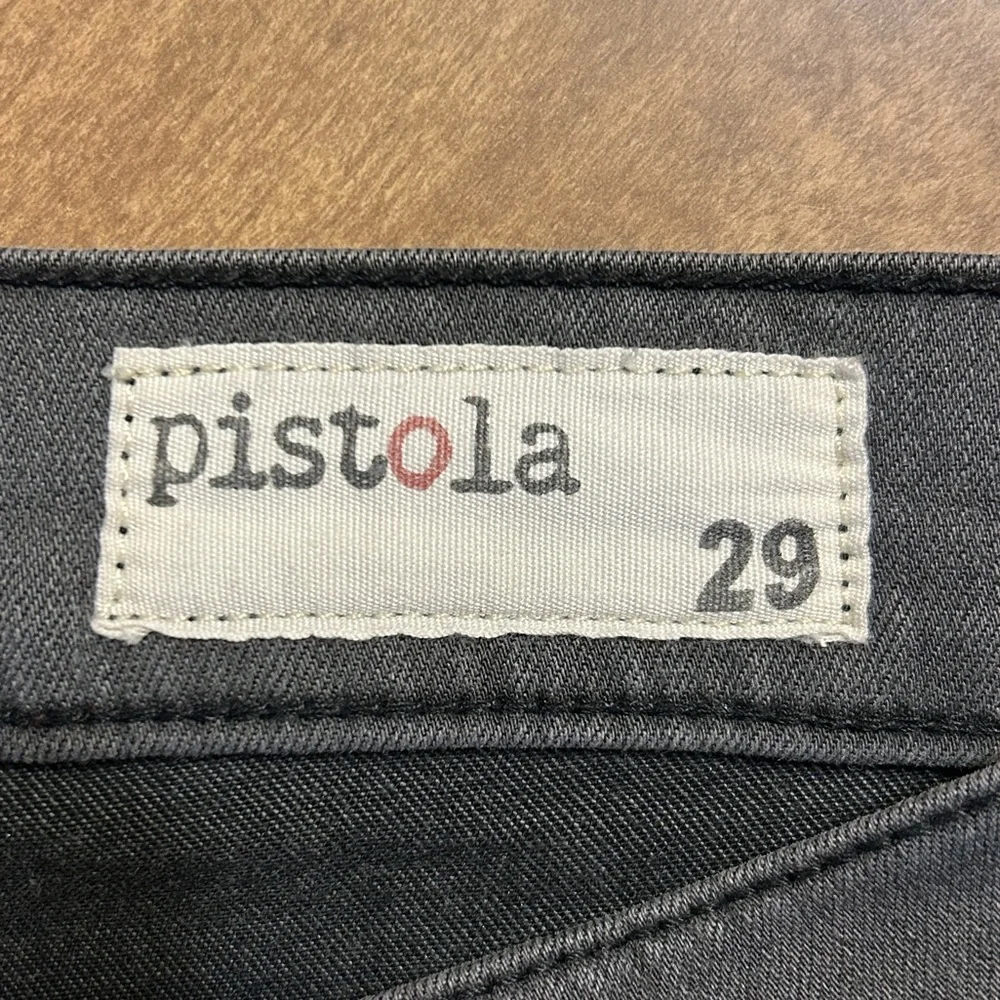 Pistola x Anthropologie Low Rise Gray Flare Jeans Frayed Hem 29 (30x32)⁠ HH